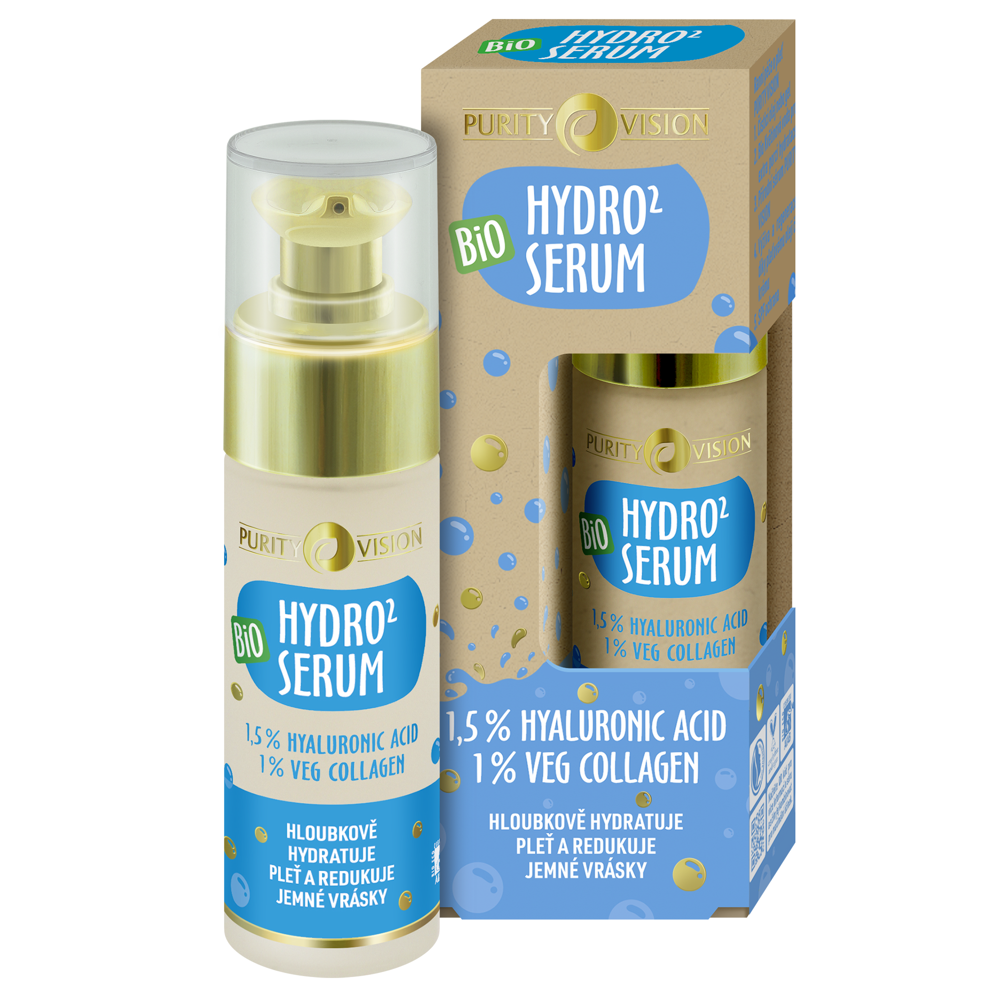 Purity Vision Pleťové sérum Hydro2 BIO (30 ml) - hydratuje pleť a redukuje jemné vrásky Purity Vision